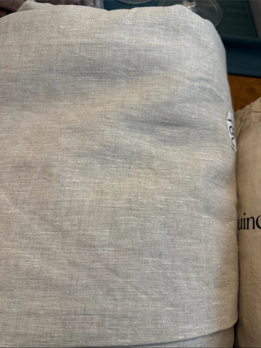 NWOT 96x96 Flax Linen Blackout Drapery Panels - Retail $308